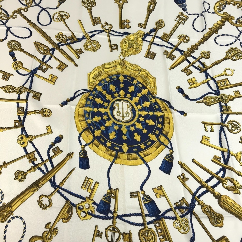 HERMES Authentic White Silk Scarf - Picture 2 of 10